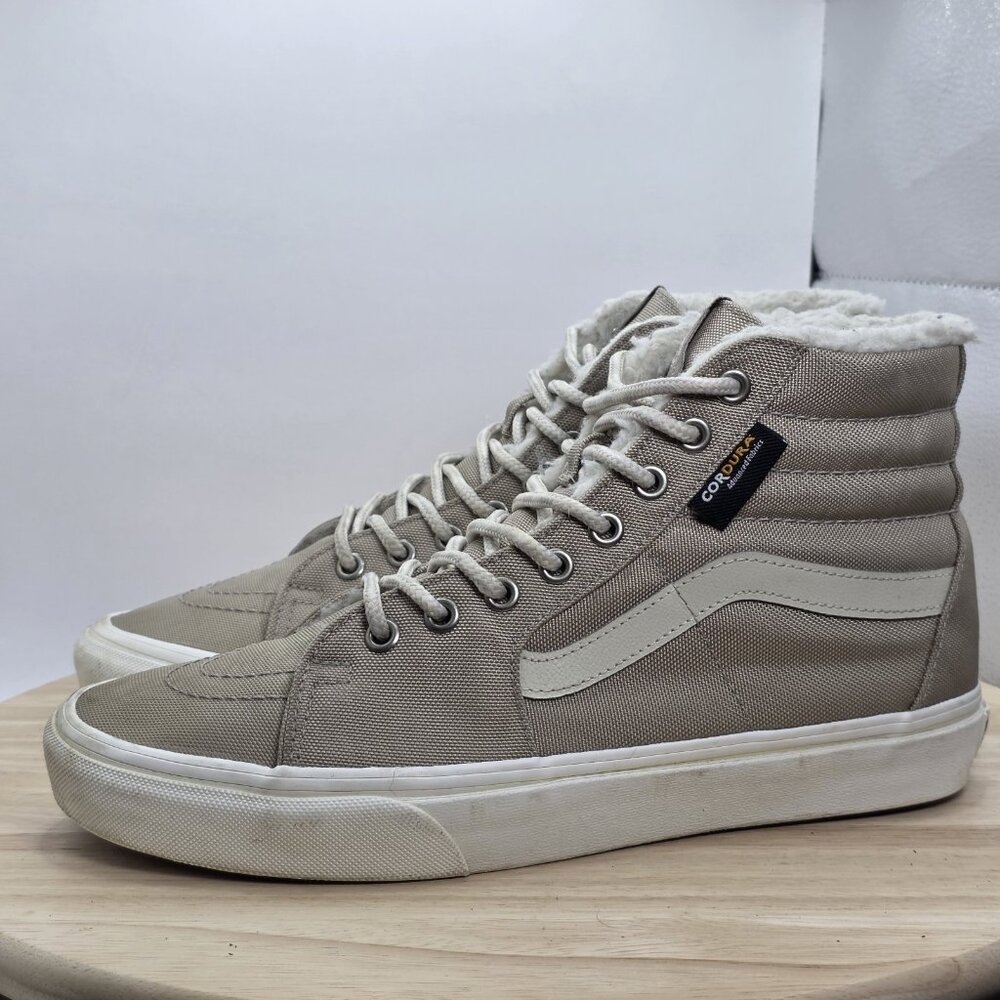 Womens Size 10 - Vans Sk8 Fleece Lined Tan Suede High Top‎ Skateboarding Shoes